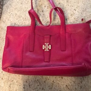 Tory Burch hot pink leather bag